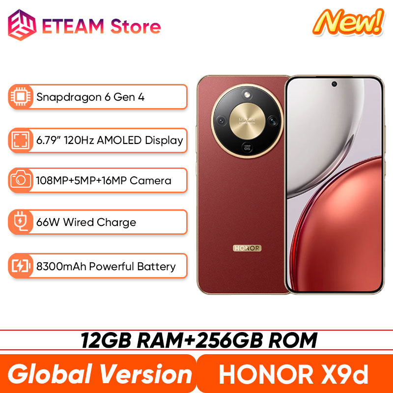 HONOR X9d Global Version 5G Smartphone 6.79" 120Hz AMOLED Display 8300mAh Batteey Anti drop Waterproof Phone 108MP Camera NFC
