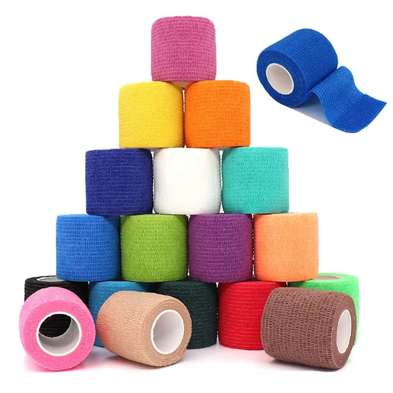 10 rotoli di nastro avvolgente per atletica, benda elastica autoadesiva, protezione sportiva, ginocchio, dito, polso, spalla per animali domestici, accessori per tatuaggi
