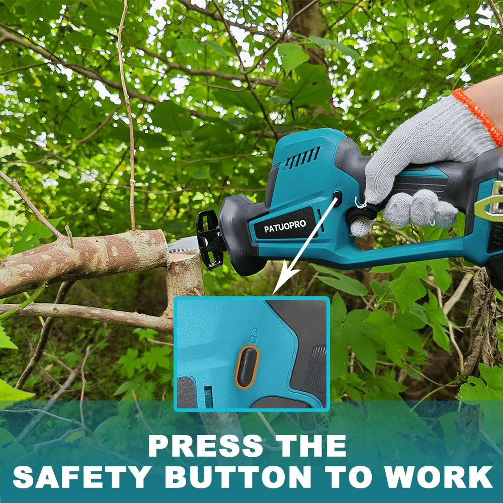 Cordless Brushless Reciprocating Saw Adjustable Speed Wood Metal Pipe Cutting Power Tool for Makita 18V Battery(No Battery)