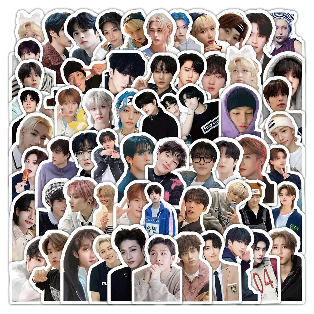 10/60 Uds pegatinas de Stray Kids grupo coreano de hombres calcomanías de grafiti regalo para seguidores DIY pegatina de música para niño equipaje portátil guitarra coche bicicleta