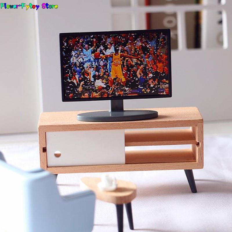 ドールハウス、リビングルームの装飾、テレビ、子供向けギフト、シミュレーション、1個のミニチュア家具