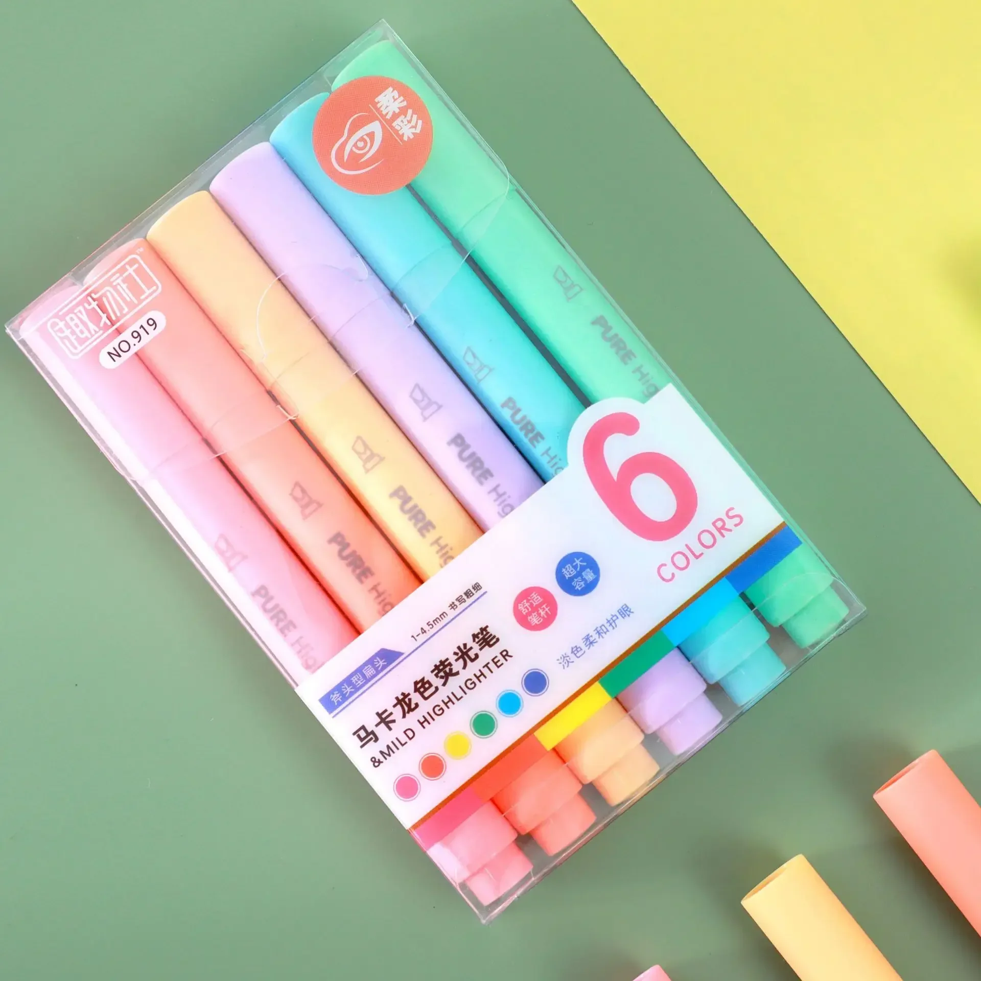 6 Teile/satz Pastell Farbe Macaron Highlighter Stift Marker Stifte Fluoreszierende Stift Zeichnung Textmarker Nette Schreibwaren Schule Liefert