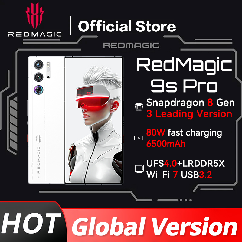Versão global redmagic 9s pro 5g telefone para jogos 6.8 "napdragon 8 gen3 versão principal 6500mah 80w carga 50mp nfc