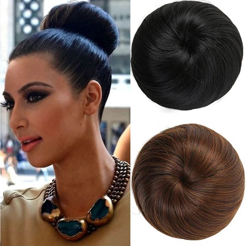 MANWEI Tổng Hợp Kẹp Búi Tóc Thun Tóc Thẳng Chignon Nối Dài Scrunchie Bộ Tóc Giả Dành Cho Phụ Nữ Và Trẻ Em