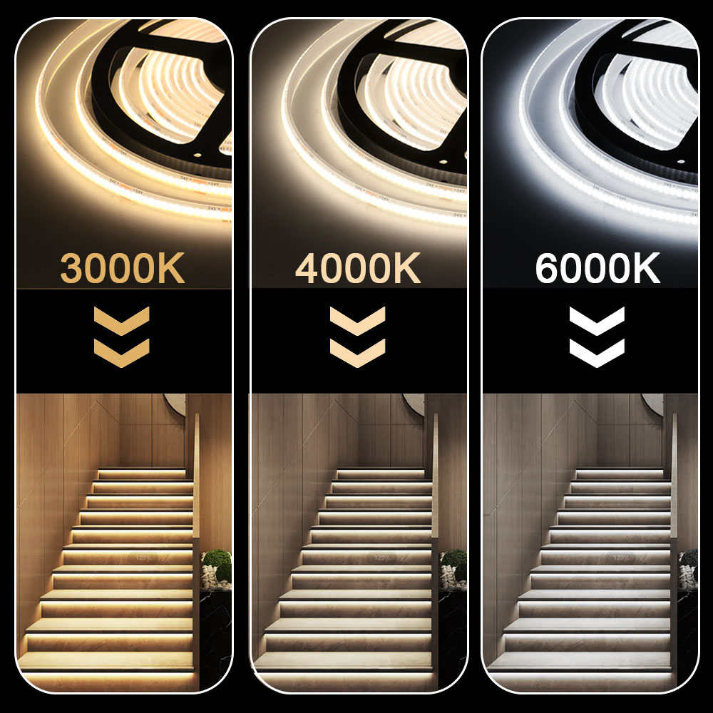 12V 24V COB LED Strip Light IP68 IP67 กันน้ําโคมไฟ LED แบบยืดหยุ่น 320LED 5 M 10 M 15 M 0.5 M 1 M ความหนาแน่นสูง Bright Liner แสง