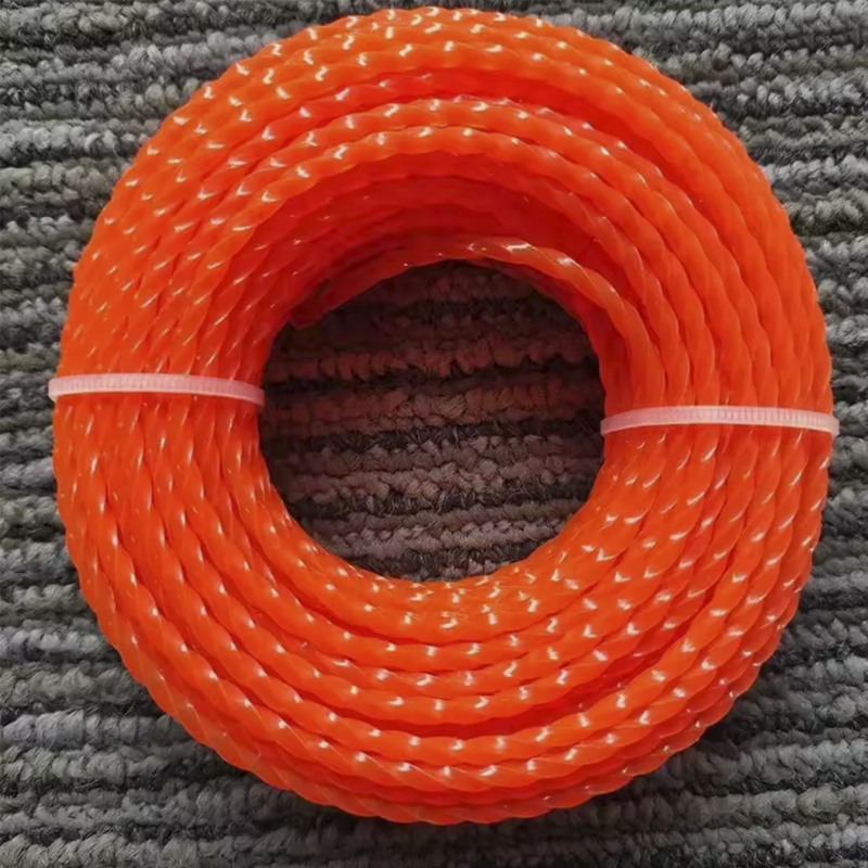 2.4/2.7/3.0/3.5/4.0mm * 100m carretel linha de corte de gramado náilon distorção quadrada espiral cortador de escova corda cortador de grama cabeça acessório