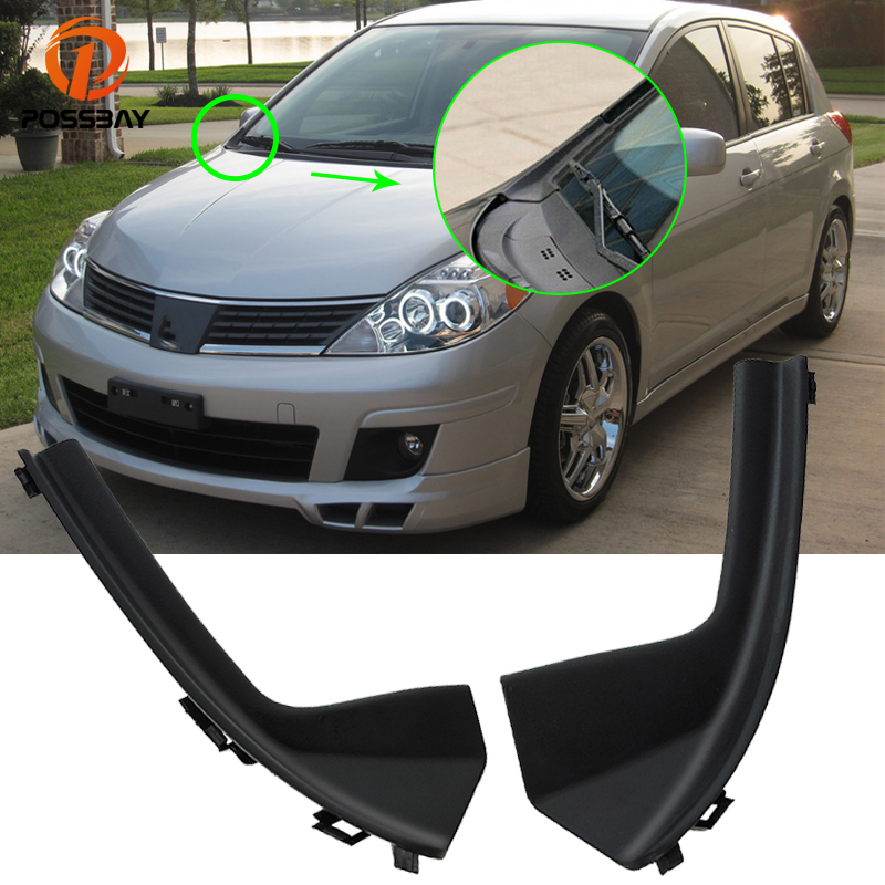 Frente Side pára-brisa do carro Cowl, tampa exterior, guarnição para Nissan Versa, Sedan Hatchback, Tiida, 2007-2012, acessórios