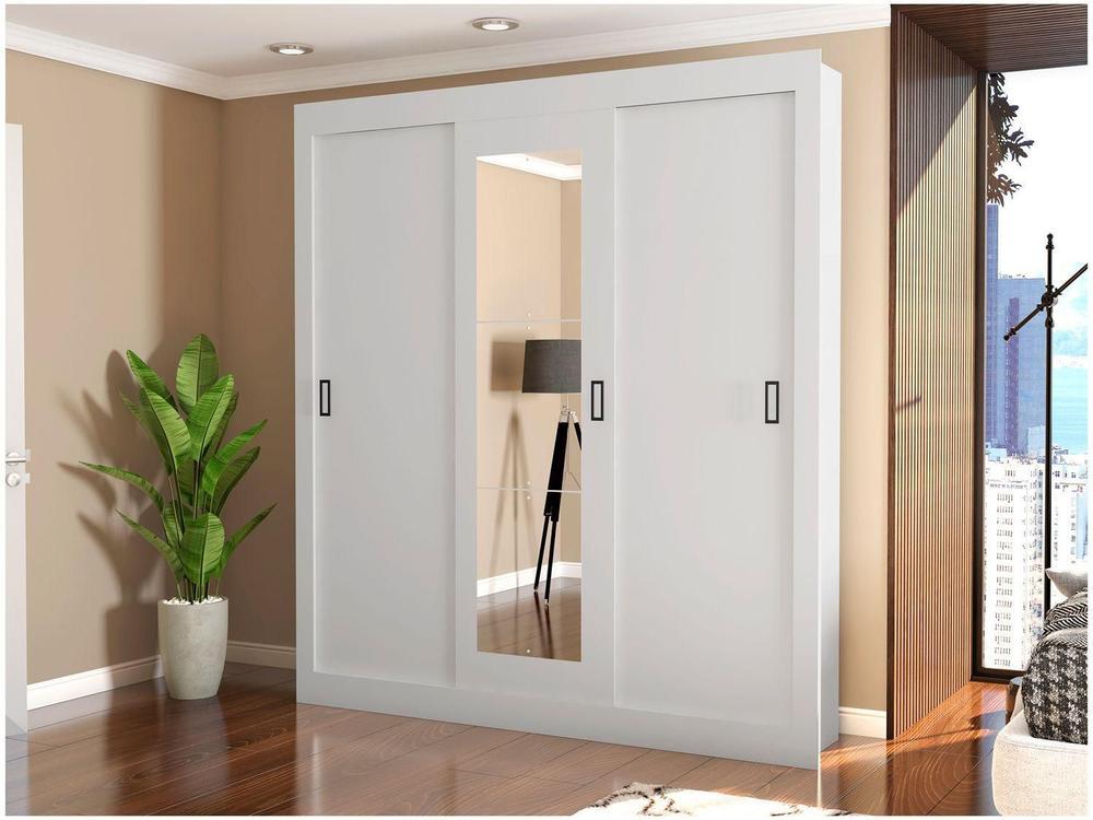 Guarda-roupa Casal com Espelho 3 Portas de Correr Araplac Melissa Glass