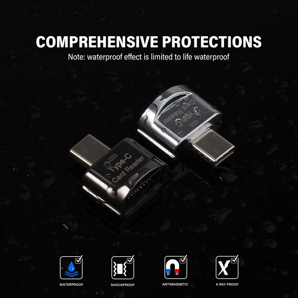 Type-C Metal Universal Card Reader High Speed Use for Mobile Phone Tablet Computer Silver Black Memory Stick Card Reader