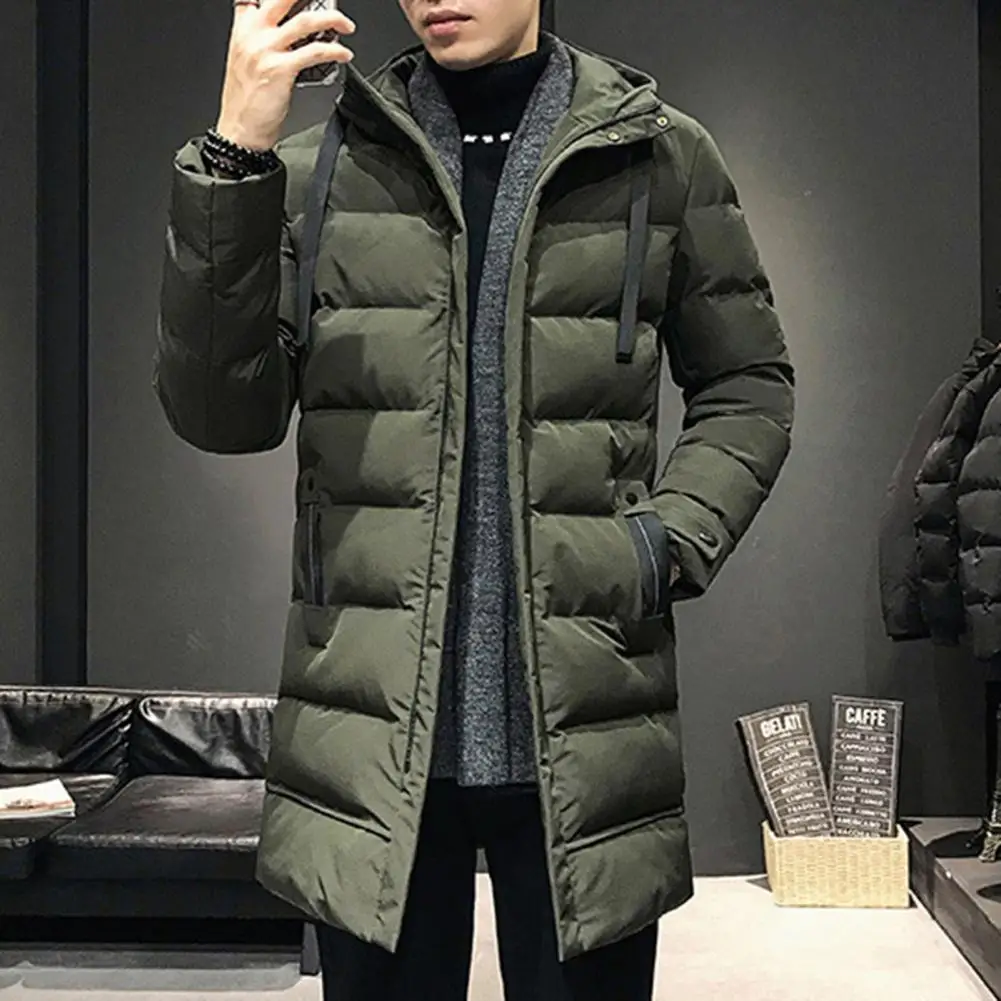 Abrigo de algodón con cuello alto Parka de invierno de calidez definitiva para hombre con capucha de cuello alto para el viento máximo para el viento