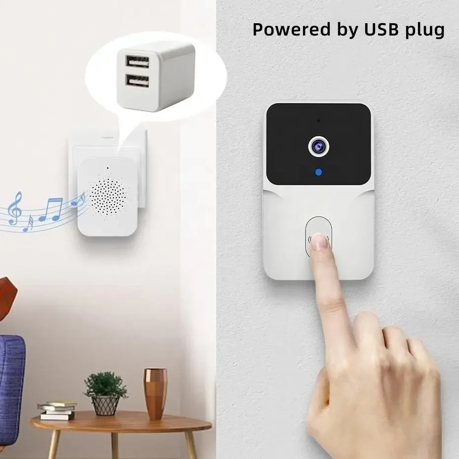 Tuya Wireless Video Doorbell กล้อง WIFI Night Vision Smart Home Security กลางแจ้ง HD ประตู Bell Two Way Intercom เปลี่ยนเสียง