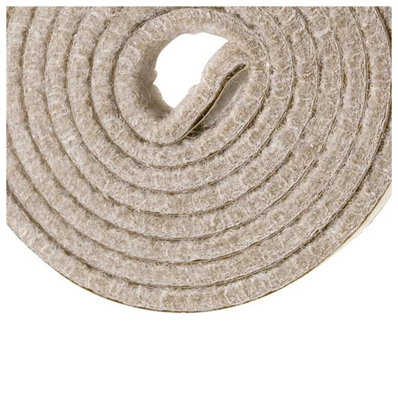 A01F-6X Selbstklebende, robuste Filzstreifenrolle für harte Oberflächen (1/2 Zoll x 60 Zoll), cremeweiß