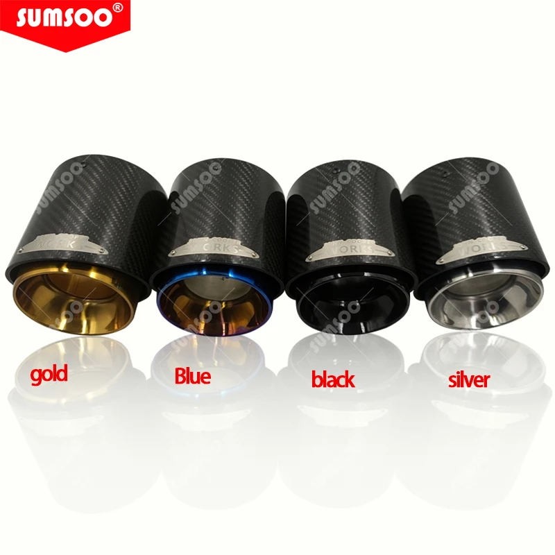 SUMSOO genuino 1 Uds. Punta de silenciador de fibra de carbono y cromo negro apto para Mini Cooper punta de escape R55 R56 R57 R58 R59 R60 R61