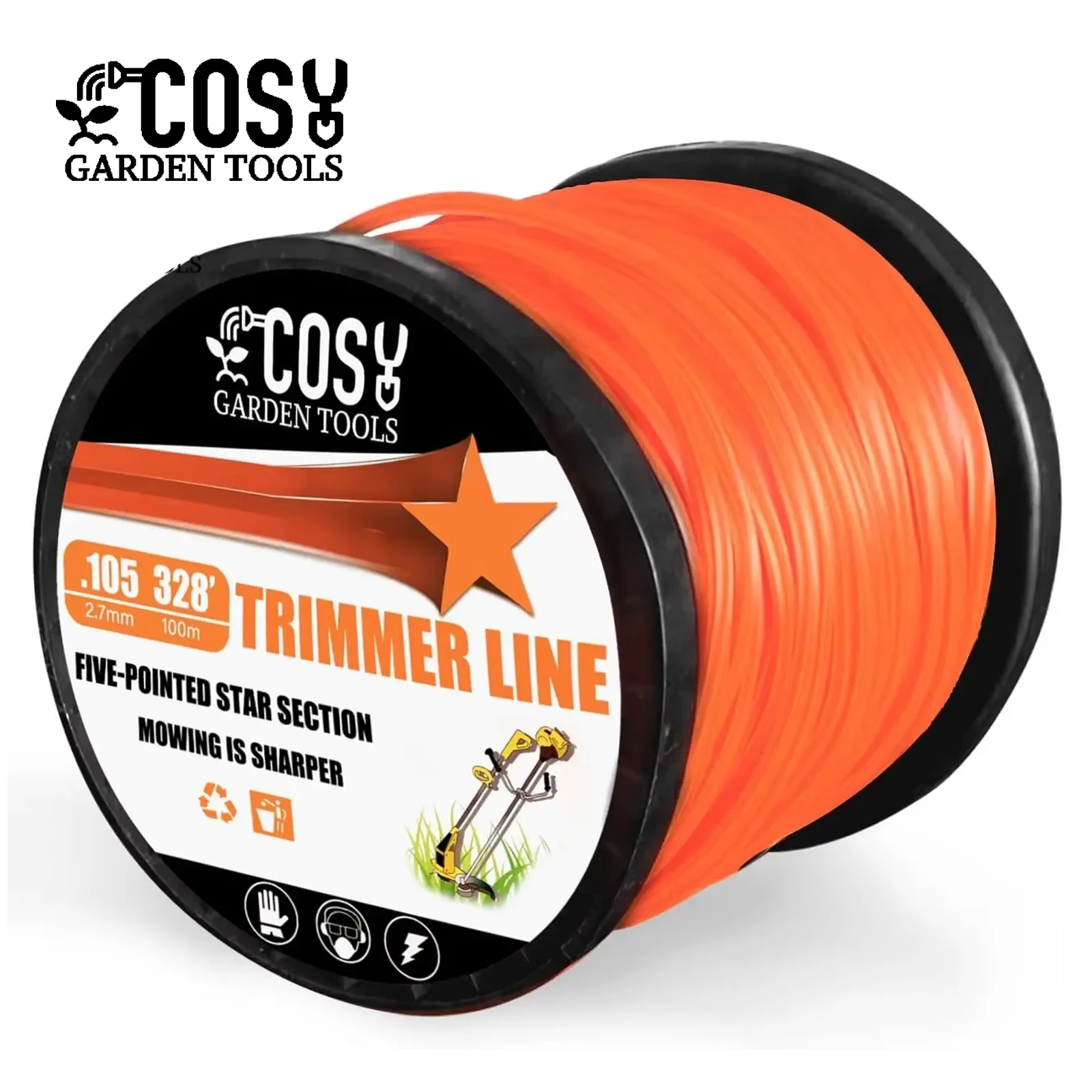 COSY 2.4 ~ 3mm débroussailleuse corde tranchante tondeuse à gazon pentagramme Nylon tondeuse ligne tondeuse tête chaîne coupe gazon rouleau