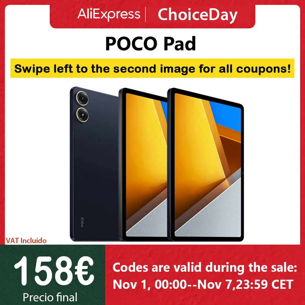 POCO Pad Tablet versión Global 12,1 ''120Hz 2,5 K pantalla LCD 10000mAh batería 33W cargador Snapdragon 7s Gen 2 Octa Core
