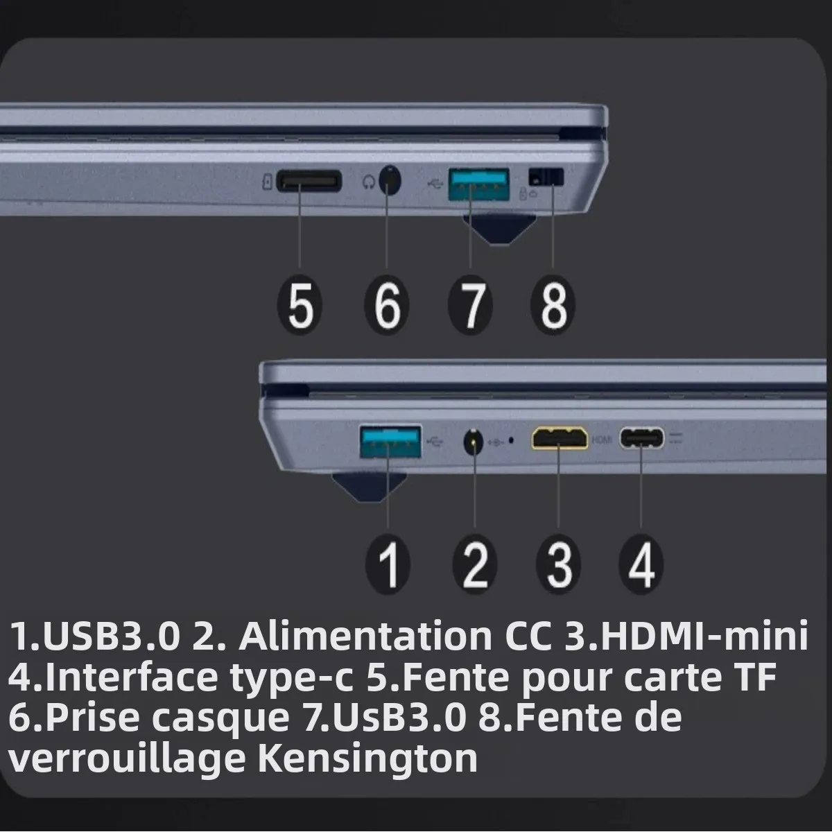 Reconnaissance faciale Intel Notebook N5095 Graphique UHD 16" Ordinateur portable 16 Go 32 Go de RAM Max 2 To ROM Windows 11 Wifi 5 BT 4.2 Clavier RVB