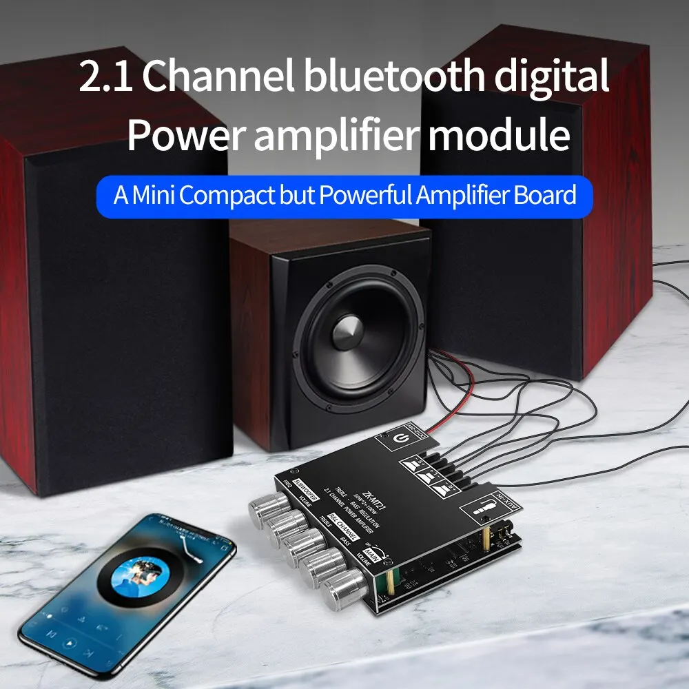 ZK-MT21 Kanal Bluetooth 5.0 CS8673E 2.1 Subwoofer Verstärkerplatine 50 W x 2 + 100 W Power Audio Stereo Verstärkerplatine Bass AMP AUX
