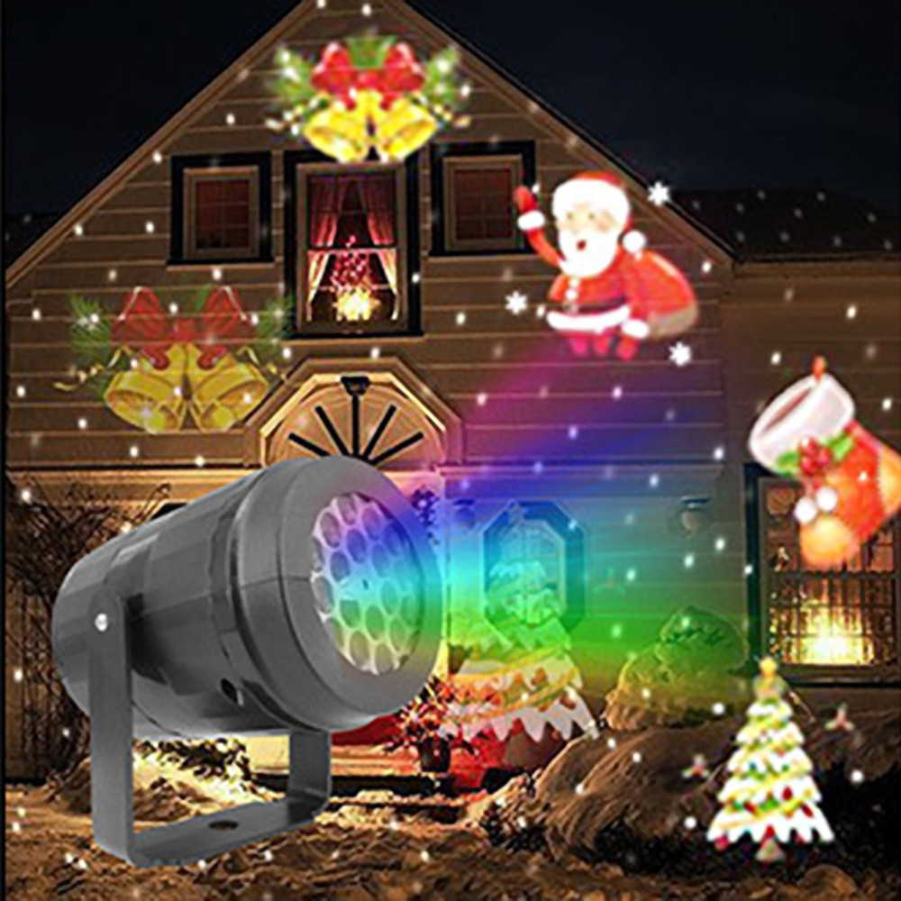 クリスマスパーティーライト LED レーザースノーフレークプロジェクター 4 ワットステージライト回転クリスマスパターンホリデー照明屋外庭の装飾