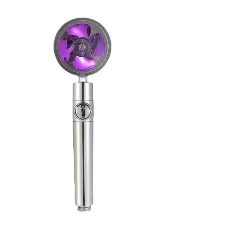 Nova cabeça de chuveiro portátil turboalimentada de alta pressão - hélice acionada com filtro de algodão para fluxo poderoso e economia de água