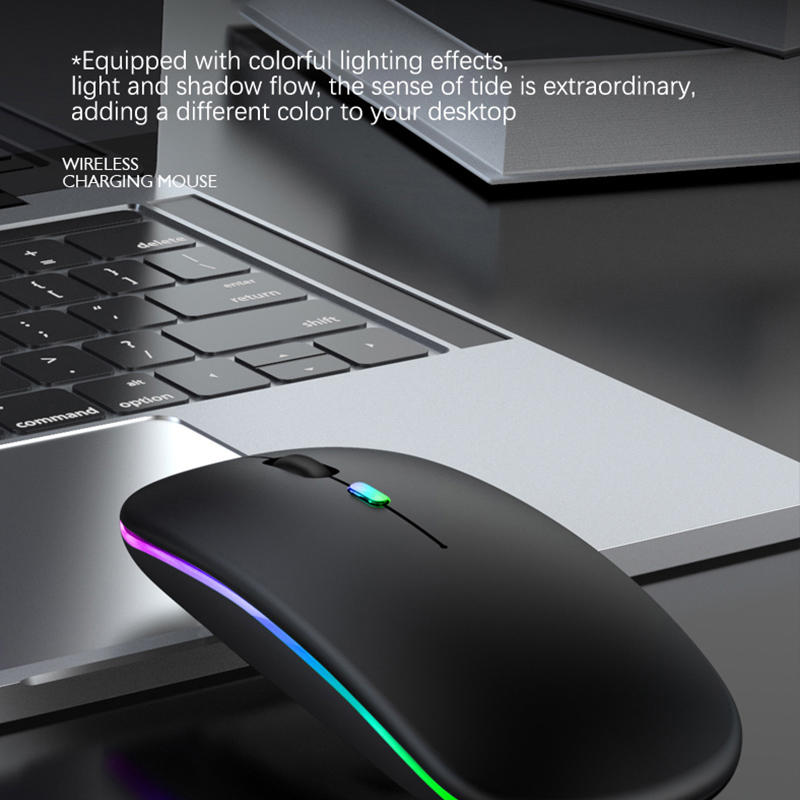 Sạc Chuột Không Dây Bluetooth 2.4GHz USB RGB 1600DPI Chuột Cho Máy Tính Laptop Máy Tính Bảng Macbook Chuột Chơi Game game Thủ