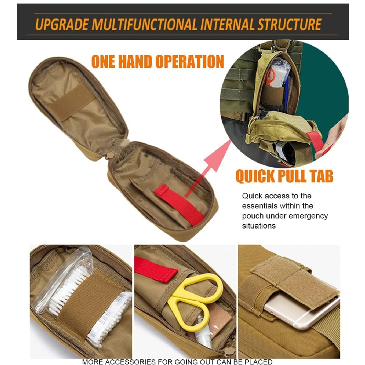 50611s ยุทธวิธี EMT First Aid Kit กระเป๋า Tourniquet กรรไกรผ้าพันแผลสําหรับฉุกเฉิน IFAK Trauma Combat