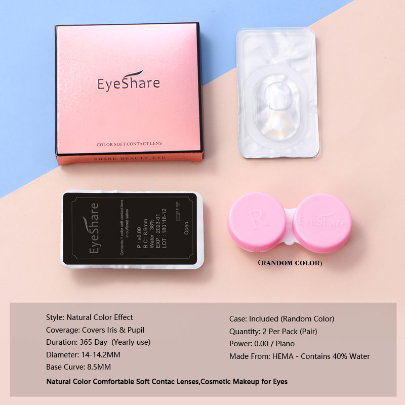 EYESHARE 1 par de lentes para miopía, lentes de contacto de Color para ojos con dioptrías graduadas, lentes Yaerly marrones, contactos de colores grises