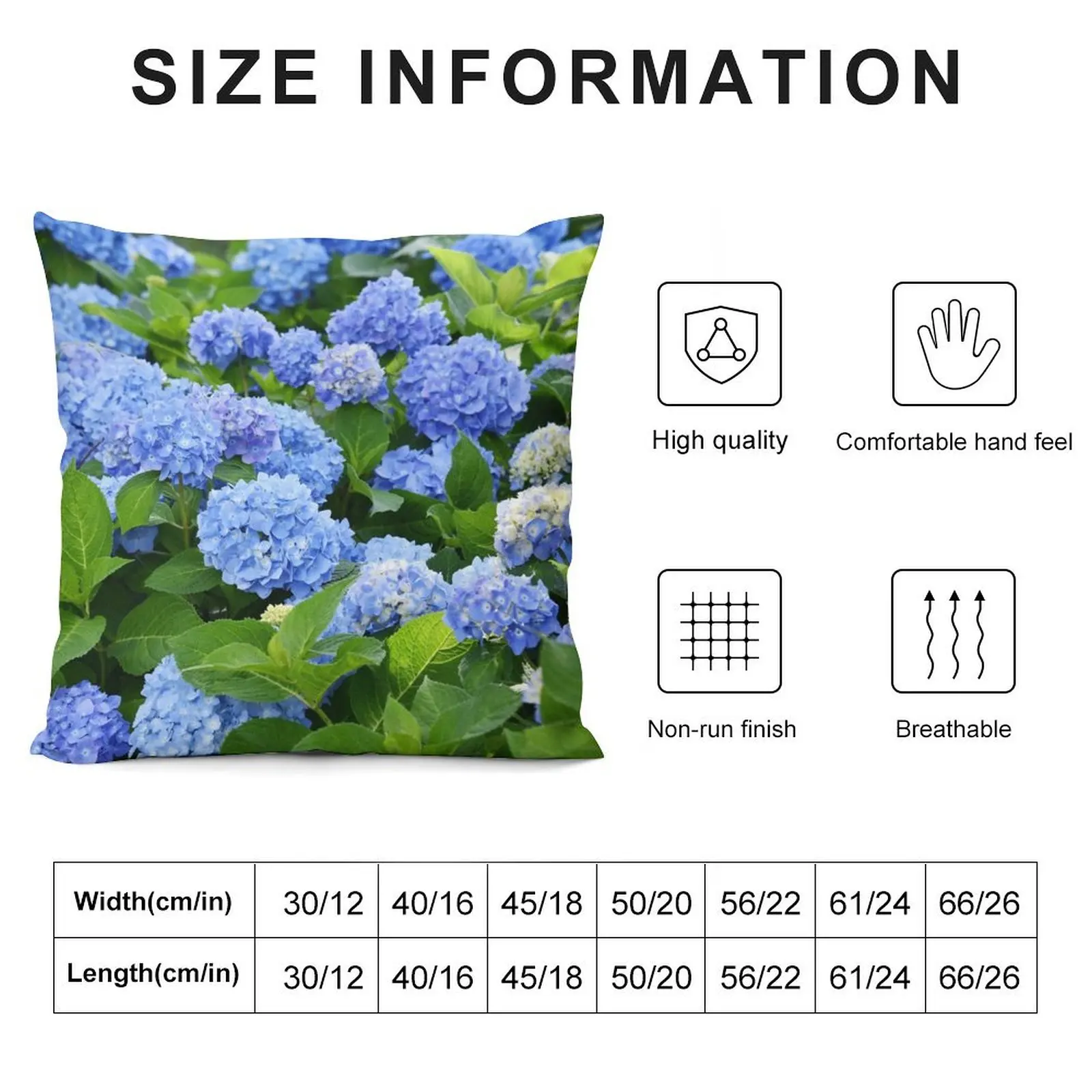 Ungu & Biru Nantucket Hydrangea Mekar Bantal Sofa Bantal Sofa Penutup Bantal