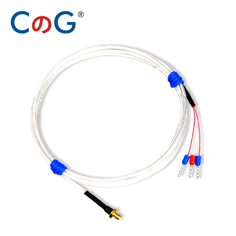 CG K/PT100 Type M3 M4 Copper Screw Thermocouple with 0.5/1/2M High Precision Waterproof PTFE Cable 3D Printer Temperature Sensor