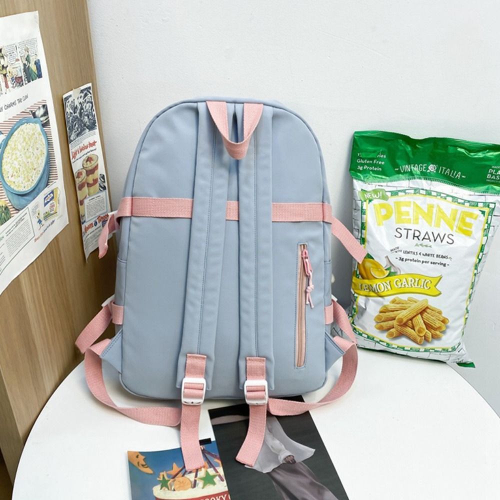 Grande Capacidade Nylon Bolsas Escolares para Meninas, Mochilas Multi Bolsos, Bolsas de Ombro para Estudantes, Candy Color, Ins