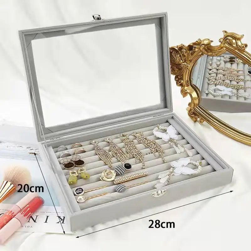 1PC Sieraden Opbergdoos Groothandel Thuis Sieraden Display Box met Overdekte Ketting Ring Sieraden Organizer
