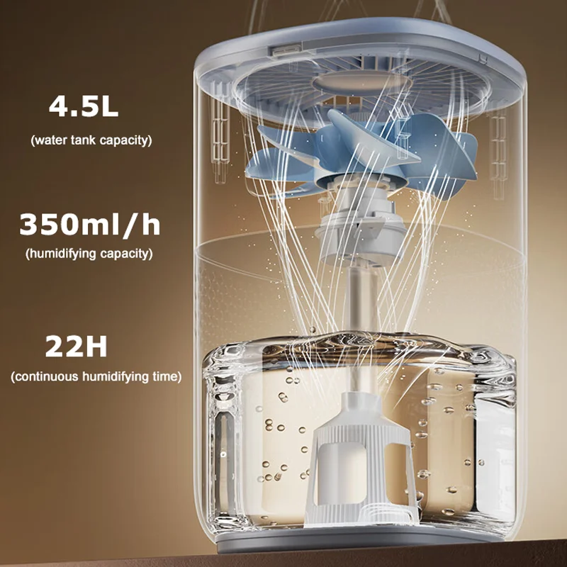 Desktop LED Screen Smart Display  Humidifier Evaporative 4500ml