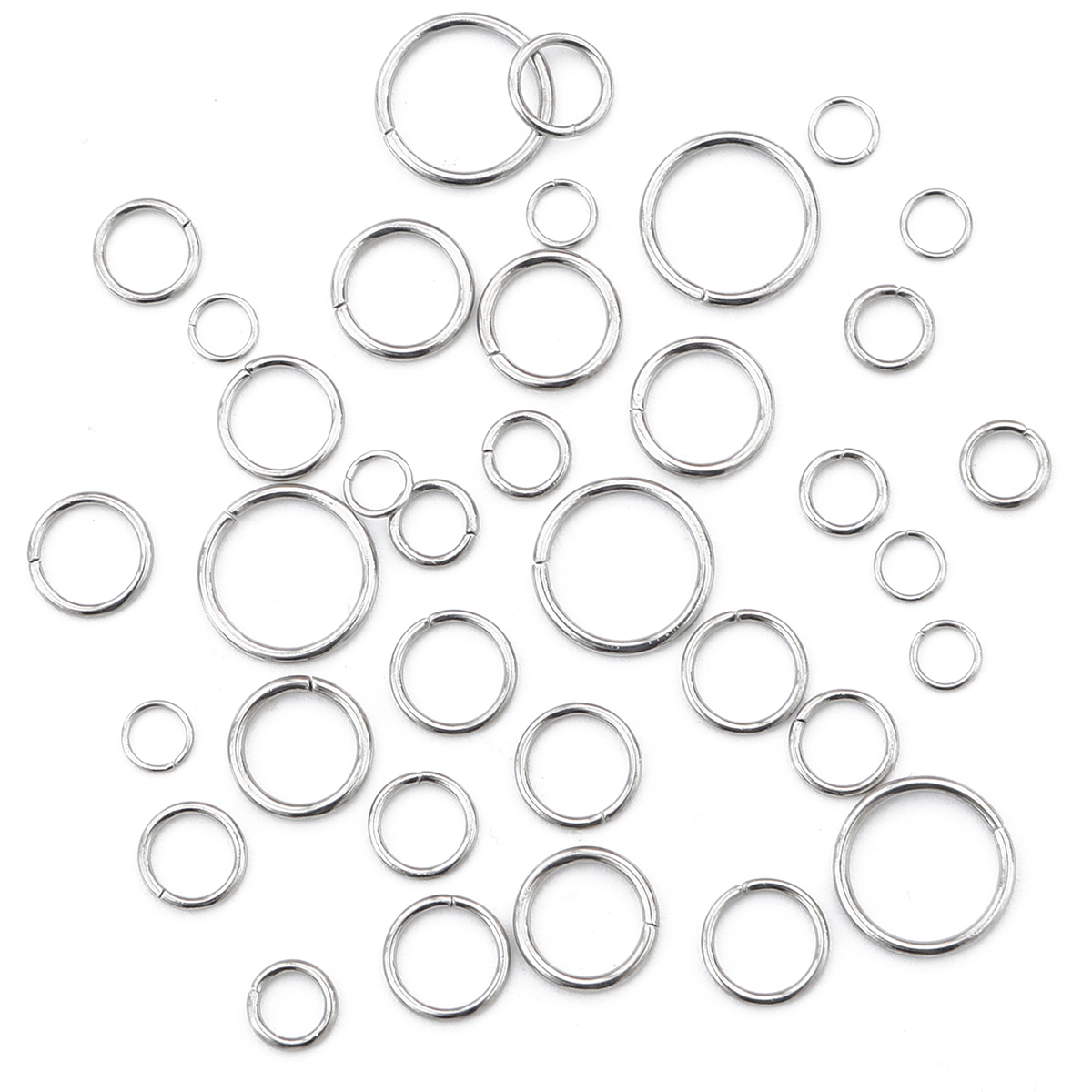 200 peças 4-10mm anéis divididos de aço inoxidável conectores de anéis de salto abertos para fazer jóias acessórios de componentes diy