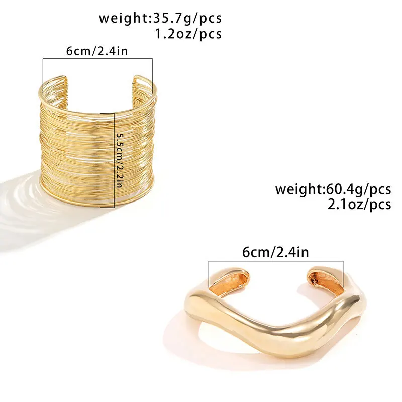 Lacteo Creativo Mille Strati Filo Fine Braccialetto Aperto Donne Alla Moda Colore Oro Gioielli Estetici Unici Daily Praty Steampunk Regalo