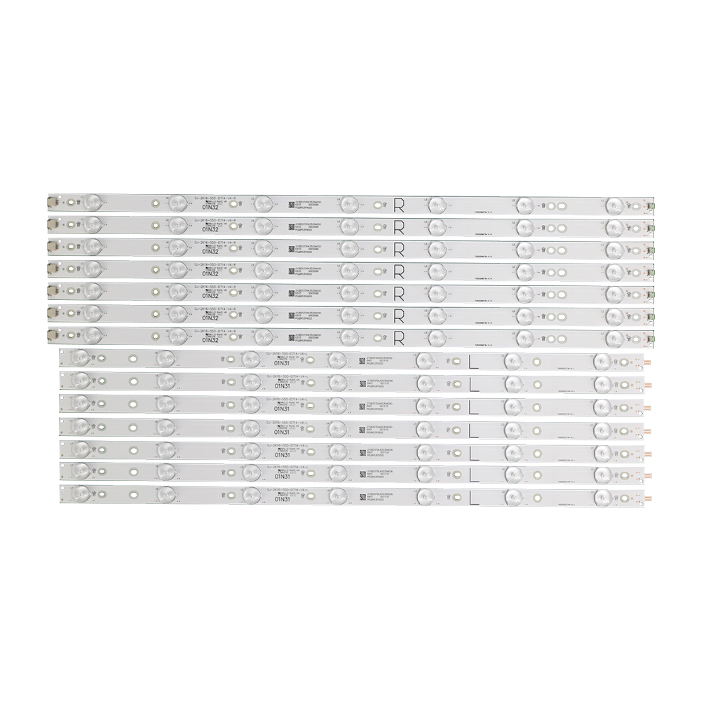 Полоса светодиодной подсветки 14 ламп для 55 "телевизоров Phillips ips 55PFF5701/T3 LB55072 55PUS6501/12 TPT550U2 EQLSH A.G GJ-2K16-550-D714-V4-L TPT550J1