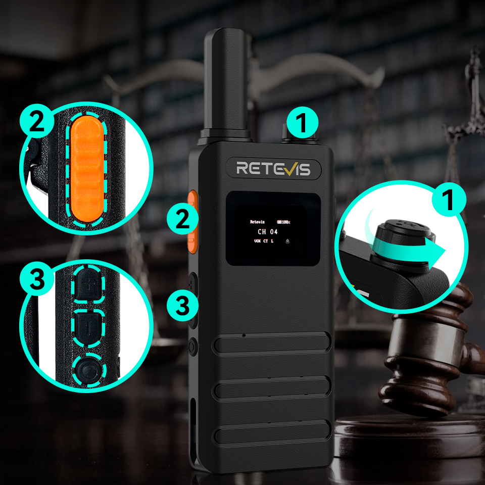 Retevis B63S (3a generazione RT622) Walkie Talkie Confezione da 2 con schermo LCD Walkie-talkie ultrasottile senza licenza Tipo C per escursioni in campeggio