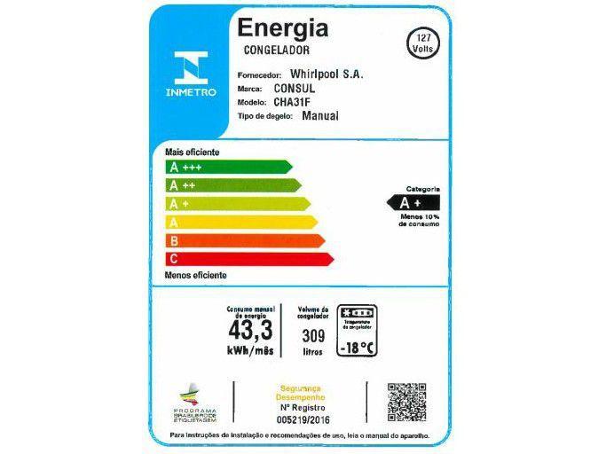 Freezer Horizontal Consul 1 Porta 309L CHA31FBANA - 110V