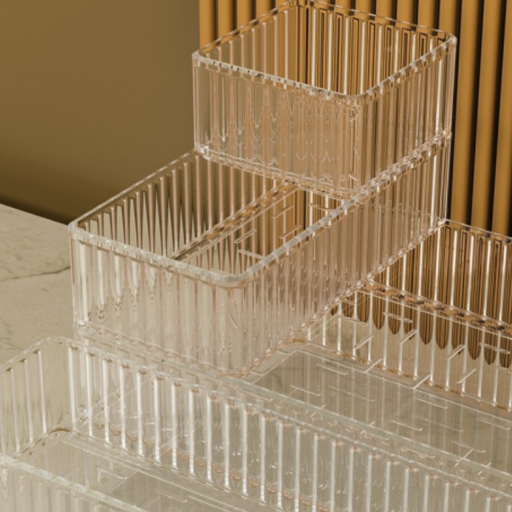 Cajón transparente Visual joyería accesorios caja de almacenamiento plástico artículos para el hogar caja organizadora de cosméticos