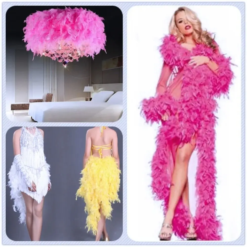 1 เมตรงานแต่งงานธรรมชาติตุรกี Feathers เย็บตกแต่งริบบิ้นพู่ Feathers Trim Home Decor 10-15 ซม.เครื่องแต่งกายผ้า