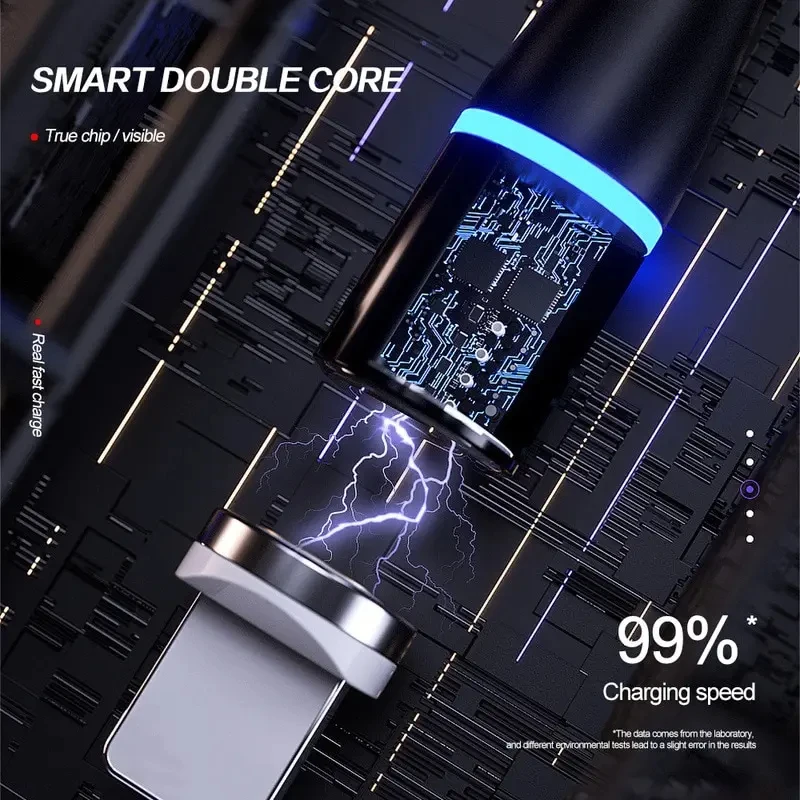 5A Super Fast Magnetizing Data Cable 3 In 1 Multi Function Mobile Phone Charging Cable For Iphone Android Huawei Typec Luminous