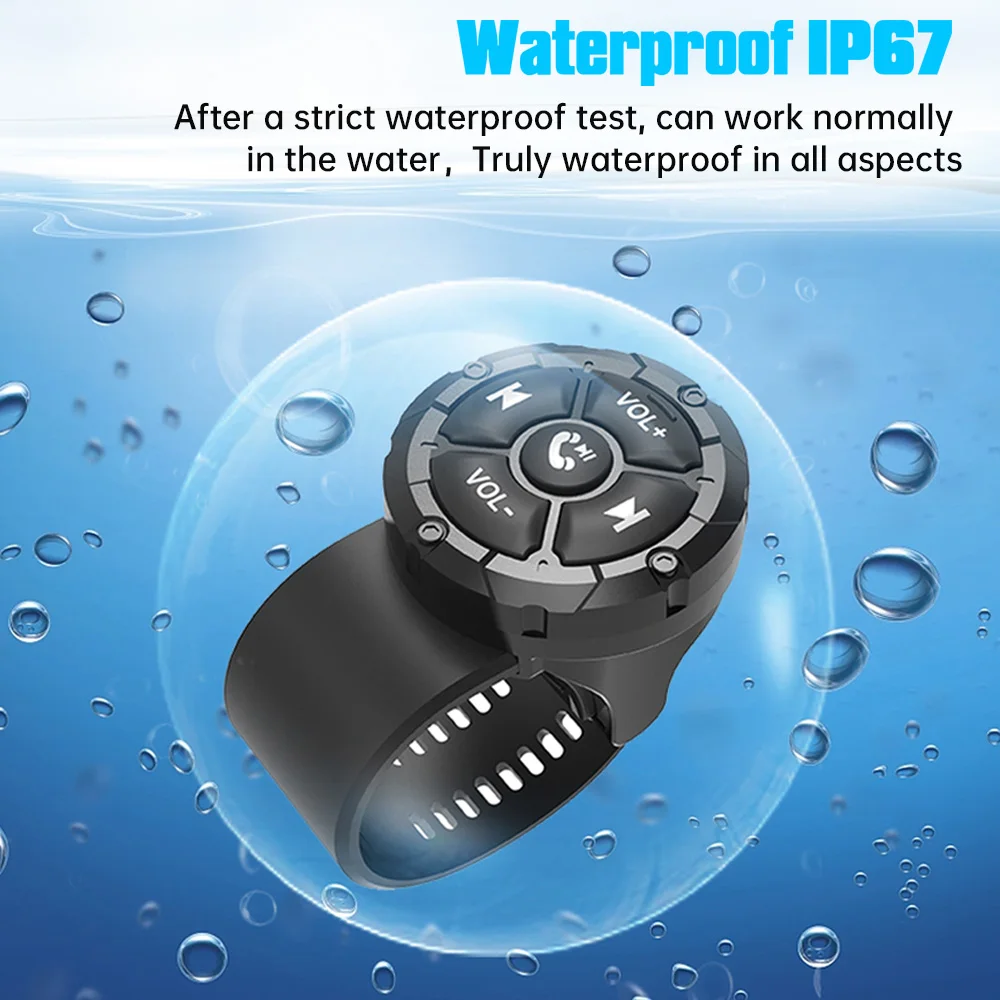 AD 5 Key Wireless Remote Controller Button Helmet Earphone Motorcycle Bike Handlebar Car Steering Wheel Control Media