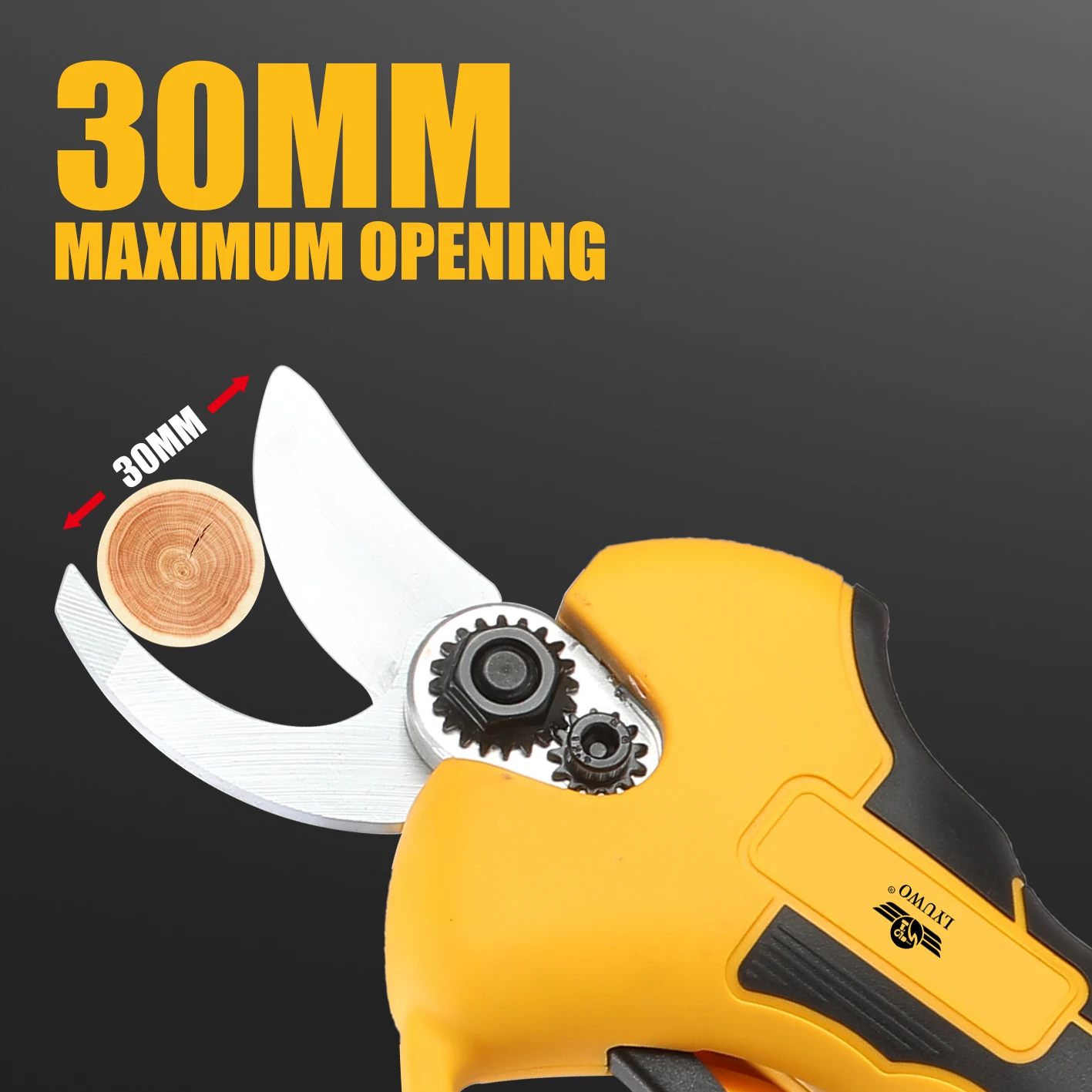 LYUWO ชาร์จไร้สายกรรไกรตัดแต่งกิ่ง,ผลไม้ต้นไม้ Potted Pruning เครื่องมือไฟฟ้า,20 V brushless,30 มม.