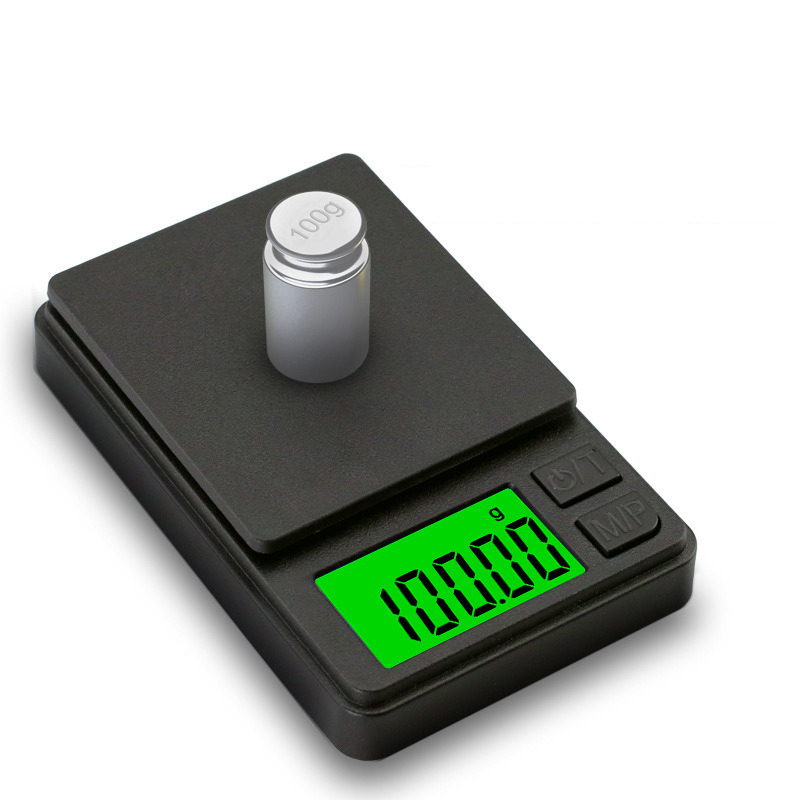 Báscula de bolsillo de precisión 1000 g x 0,01 g - Balanza digital de gramos, alimentos, joyas, onzas/granos con LCD retroiluminado - Mini báscula para viajes