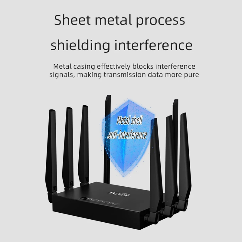 5G WLAN-Router in Industriequalität, 1200 Mbit/s, 5G CPE, abnehmbar, 8 Antennen, Entsperren, Modem, tragbares Breitband-Netzwerk, WAN, langlebig, EU-Stecker