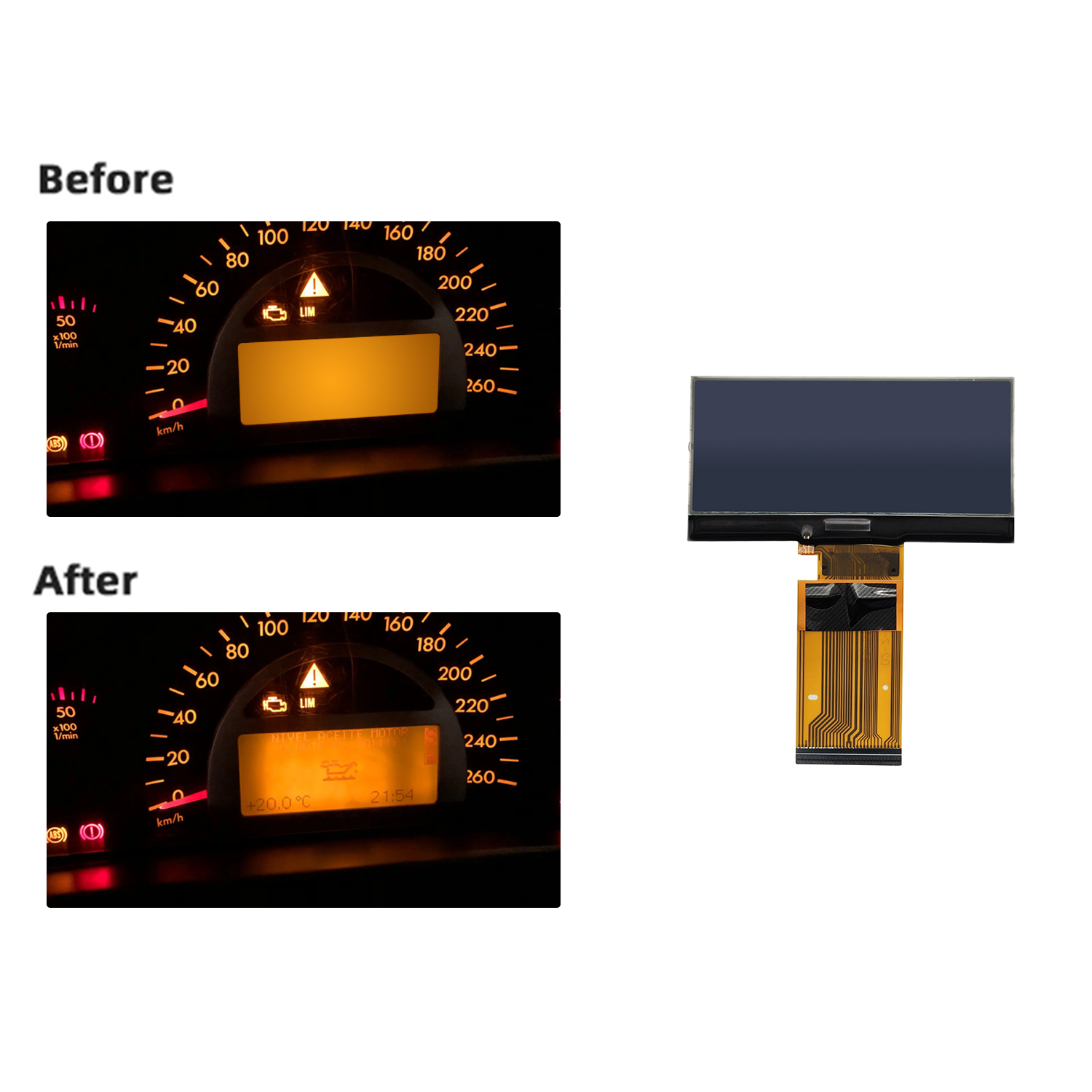 Ремонт пикселей ЖК-дисплея для Benz W203 C-Class/W463 G-Class, обслуживание приборной панели Mercedes