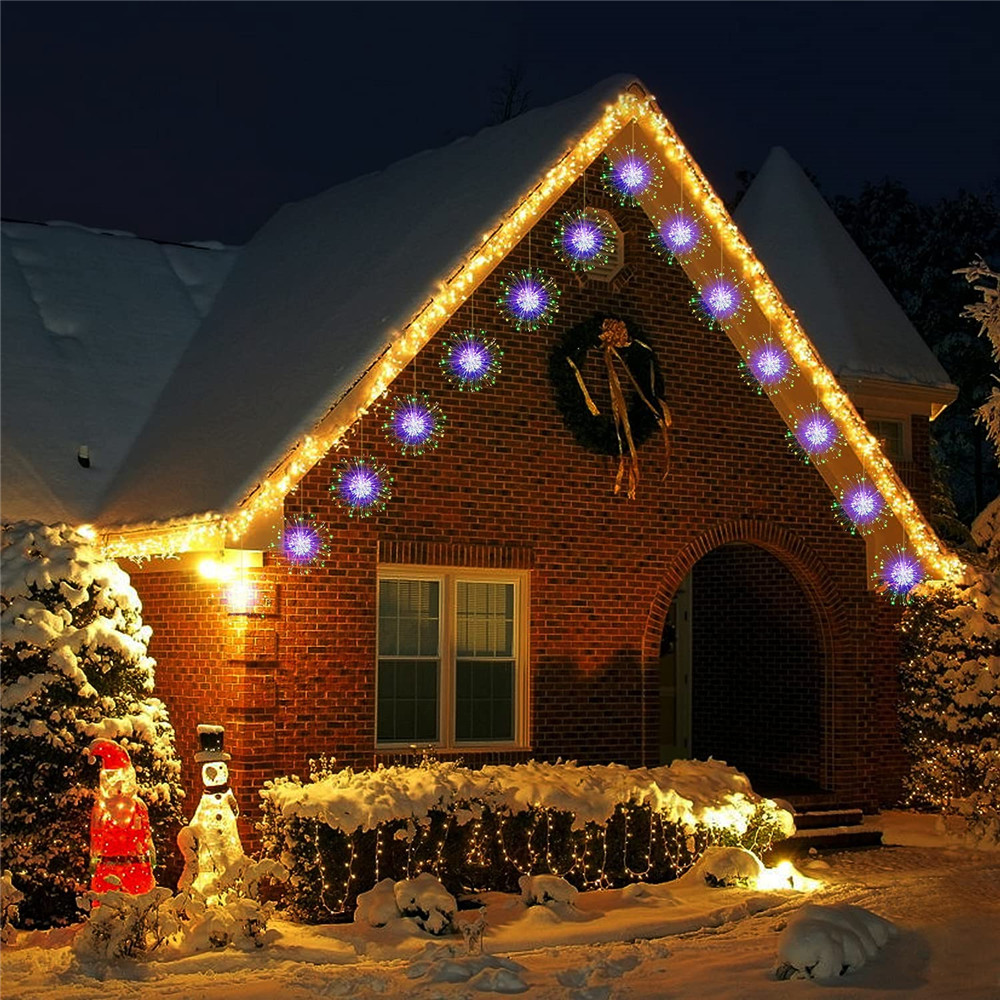 LED-koperdraad vuurwerkverlichting, 8-modi Fairy Starburst Light met externe buitendecoraties voor thuis, feest, café, bruiloft