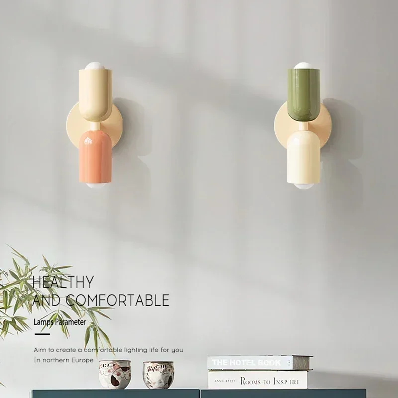 Bunte Nachttisch Wand leuchte nordischen Wohnzimmer Korridor Wand leuchte Kinderzimmer Macaron Home Innendekoration Lampe