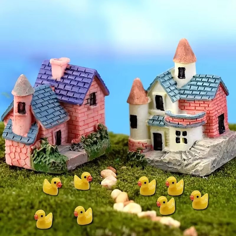 50/100Pcs Mini Resin Ducks Tiny Duck Miniature Figures Bulk Little Duck Charms for Party, DIY Micro Landscape Decorations