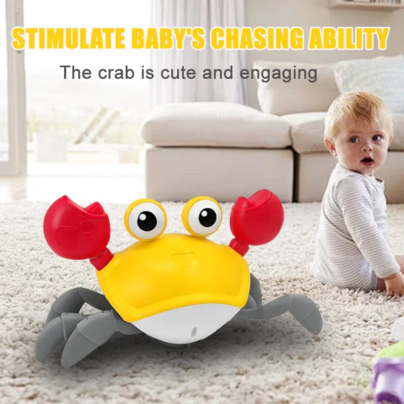 Crianças indução escape caranguejo polvo rastejando brinquedo crianças eletrônico musical animal de estimação evitar obstáculos diversão festa interativa brinquedos do bebê