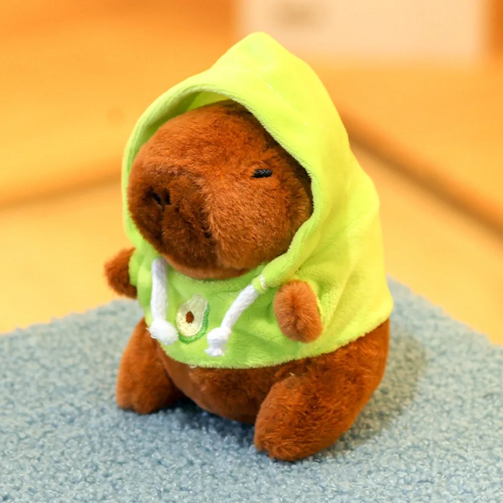 น่ารัก Capybara Plush ของเล่น Hoodie ปีกตุ๊กตาจําลองขนาดเล็กตุ๊กตาสัตว์อะนิเมะ Fluffty ของเล่นวันเกิด Party