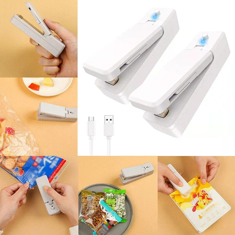 Heat Sealer USB Oplaadbare Mini Sluitmachine Opbergtas Clip Mini Sluitmachine Sticker Seal voor Voedsel Snack Keuken Gadg